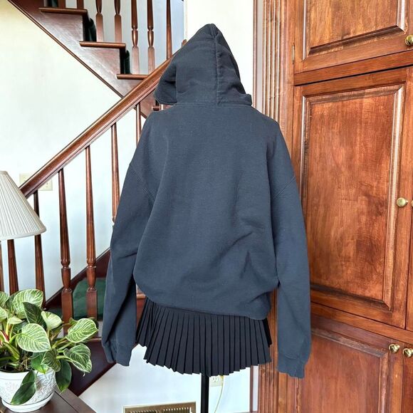 Cute Smile Hoodie Black White DreamBranding Silly Smiley Face - Picture 3 of 5